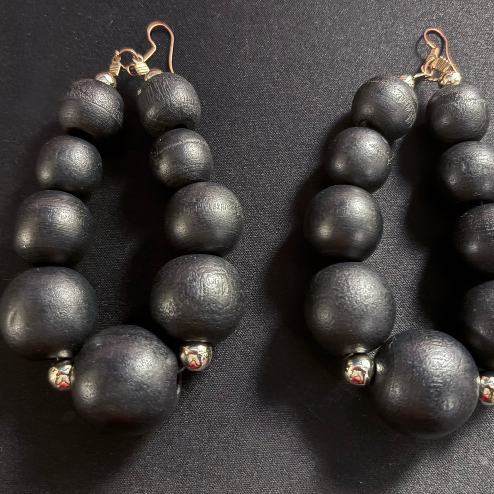 Elegant Black Beaded Earrings
